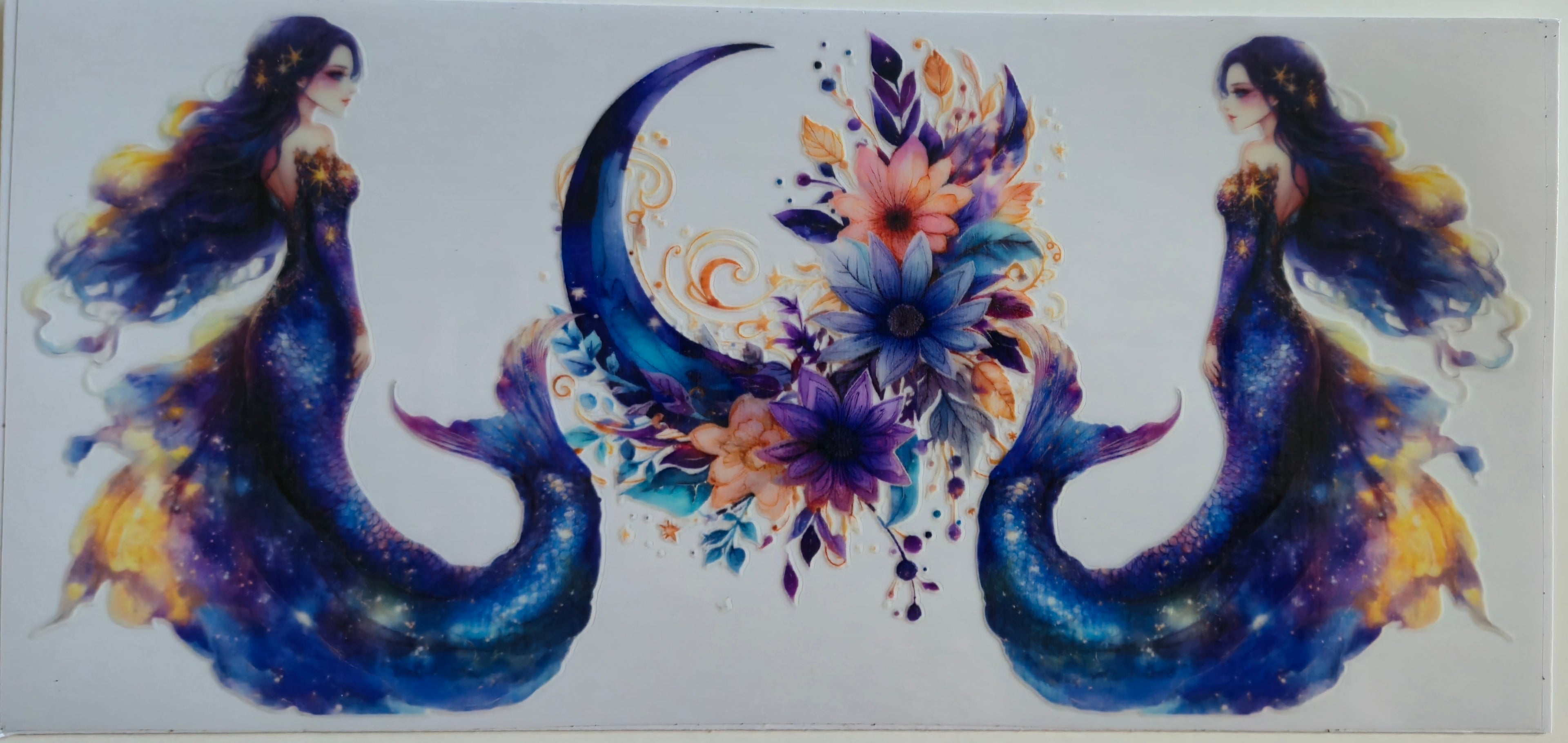 (59) Two Mermaids Flower & Moon