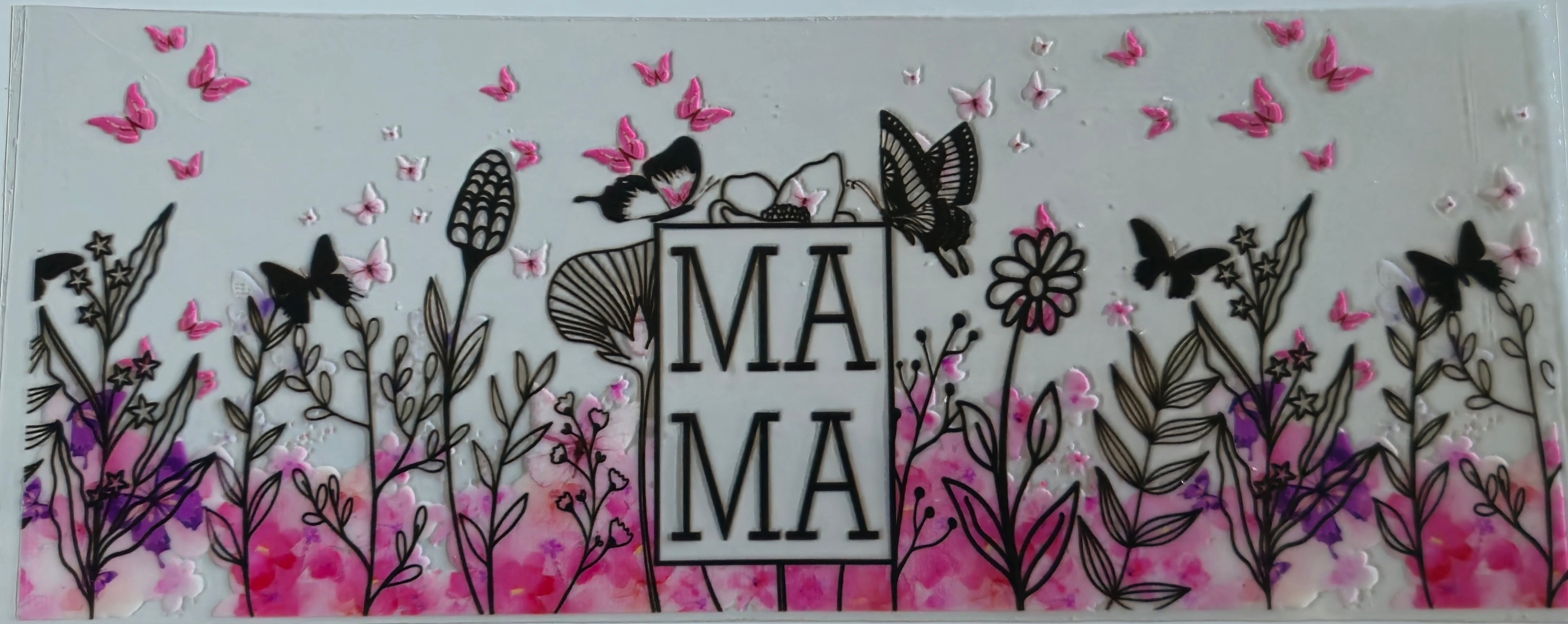 (56) Mama with pink flowers & butterflies