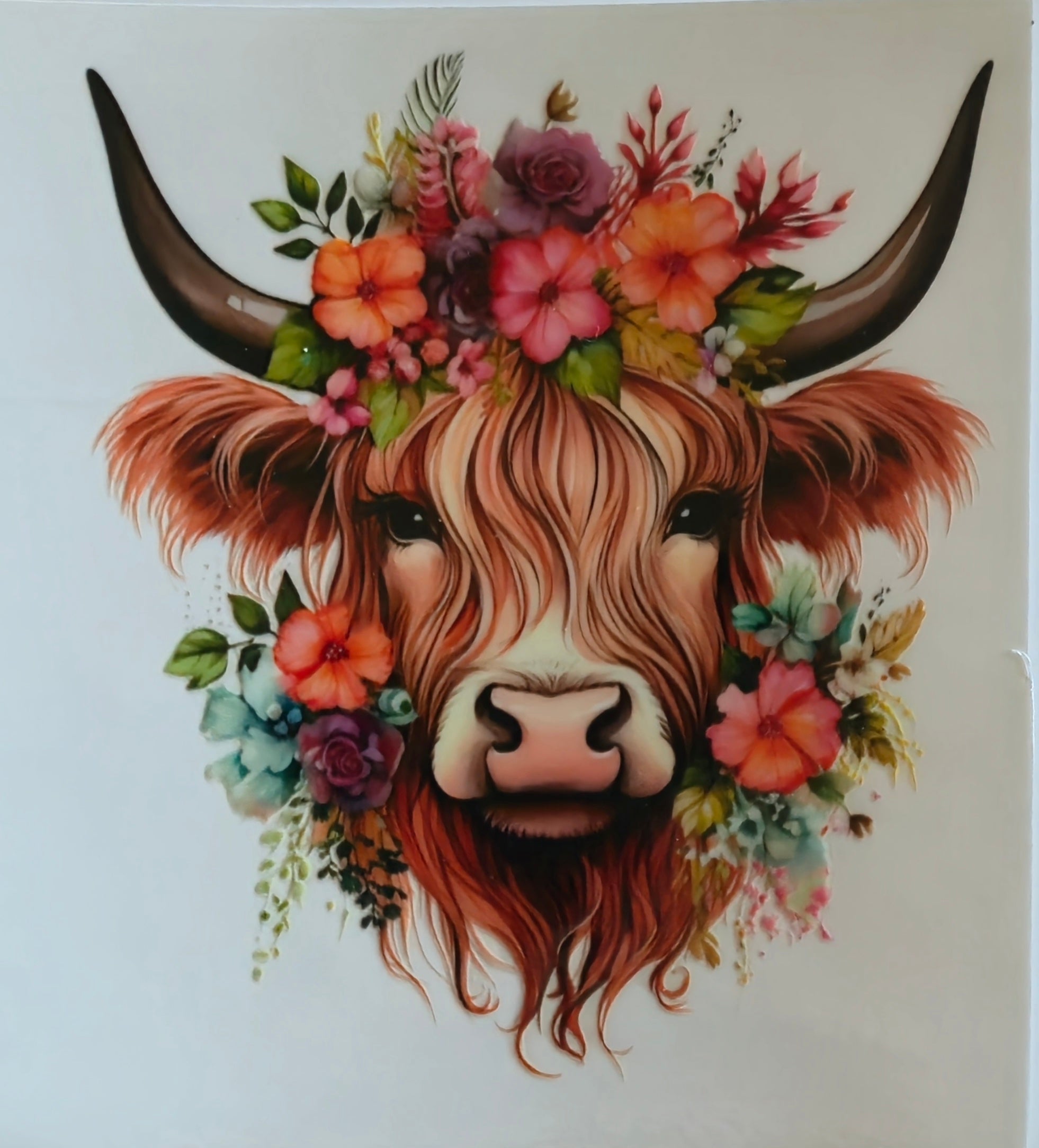 (300) Cow head with flowers