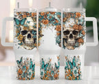 40oz tumbler wrap (Skulls & butterflies)