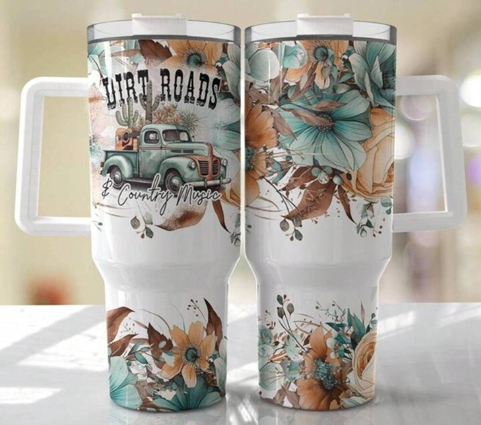 40oz tumbler wrap (Dirt roads)