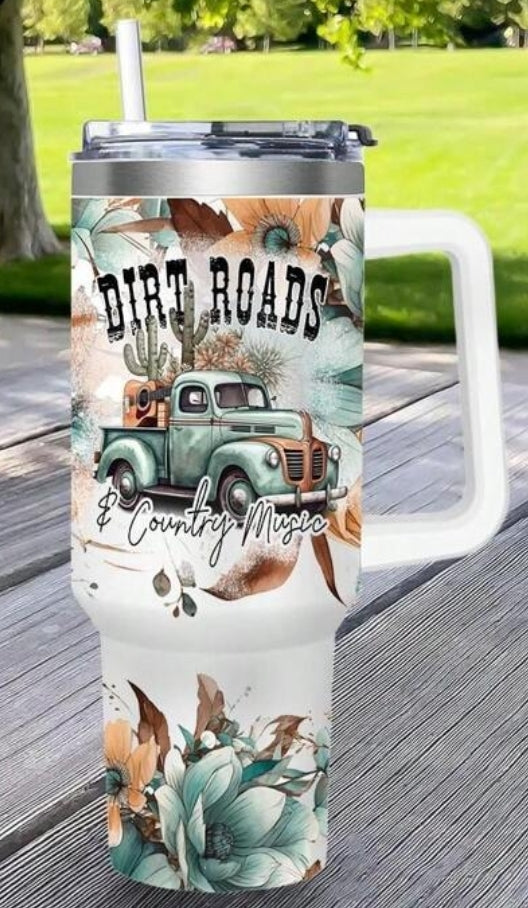 40oz tumbler wrap (Dirt roads)