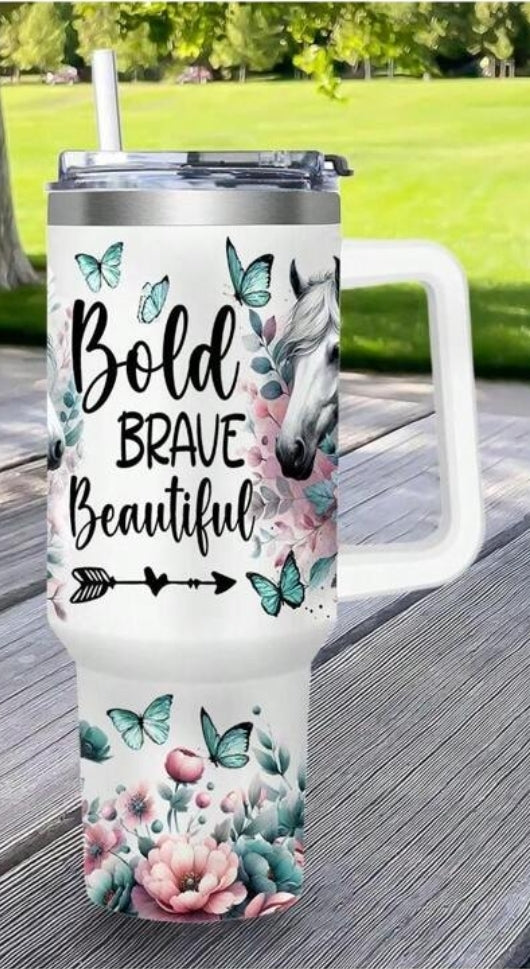 40oz tumbler wrap (Bold brave beautiful)