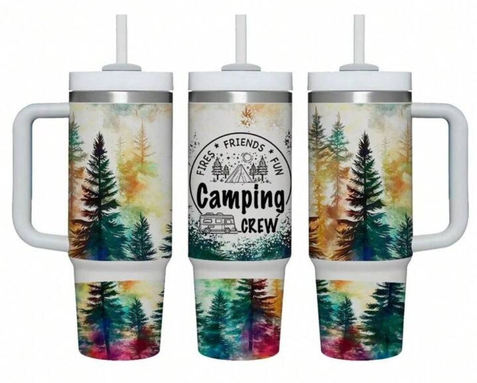40oz tumbler wrap (Camping crew)