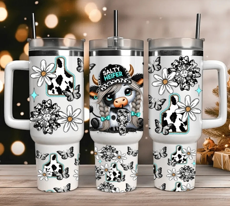 40oz Stainless Steel Wraps (Salty heifer)